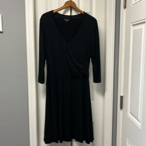 Garnet Hill Black V-neck Cocktail Dress
